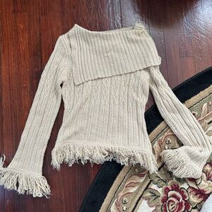 Tan Like, Love Off the shoulder Knit sweater